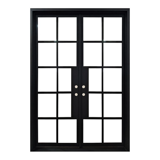 6/0x8/0 10 Lite French Exterior Wrought Iron Prehung Door