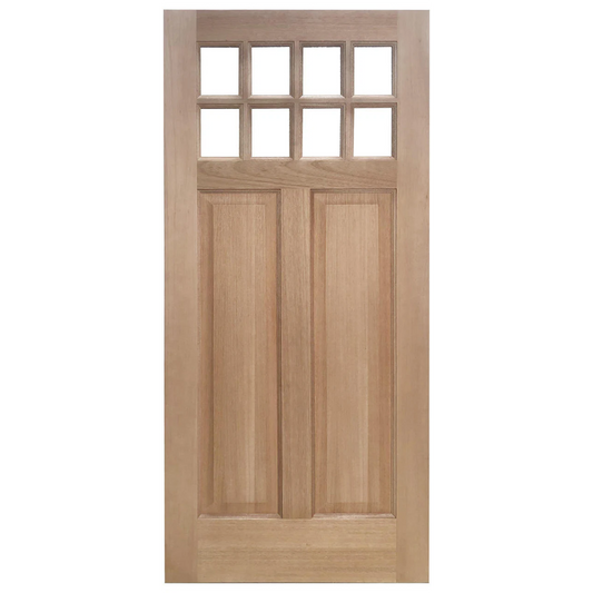 36x80 in. Exterior Mahogany Door Slab | Craftsman 8 Lite