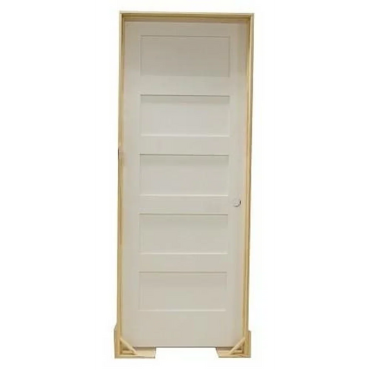 24 in x 80 in Shaker 5-Panel Solid Core Primed MDF Prehung Interior Door