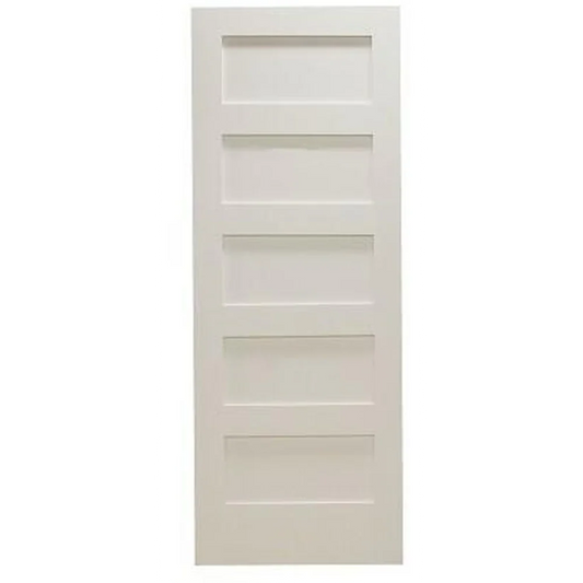 18 in x 80 in Shaker 5-Panel Solid Core Primed MDF Interior Door Slab