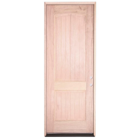 3/0x8/0 2 Panel with Grooves Exterior Mahogany Prehung Door