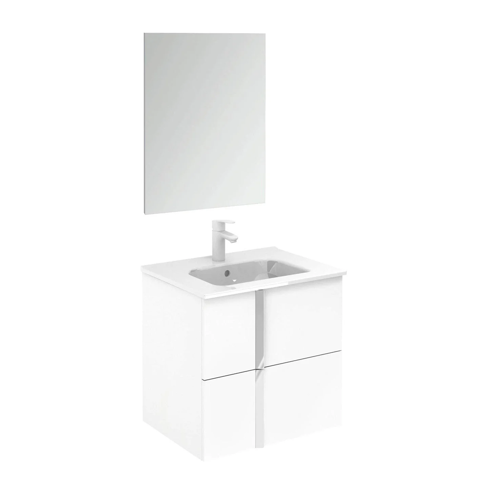 Onix+ by Royo Modern 24 in. Wall-Mount 2 Drawers White Vanity Cabinet