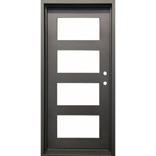 Frost 3/0x6/8 4 Lite Wrought Iron Prehung Front Door