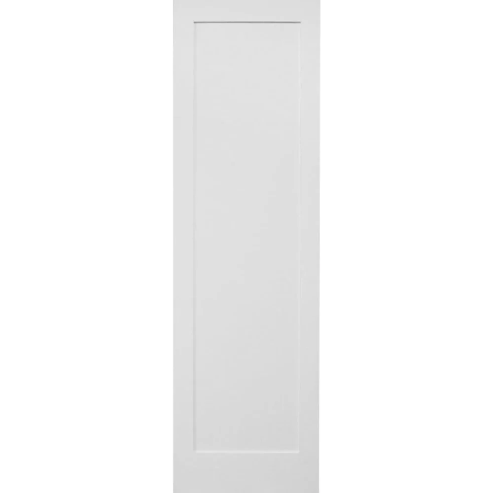 28 in x 96 in White Shaker 1-Panel Solid Core Primed MDF Interior Door Slab