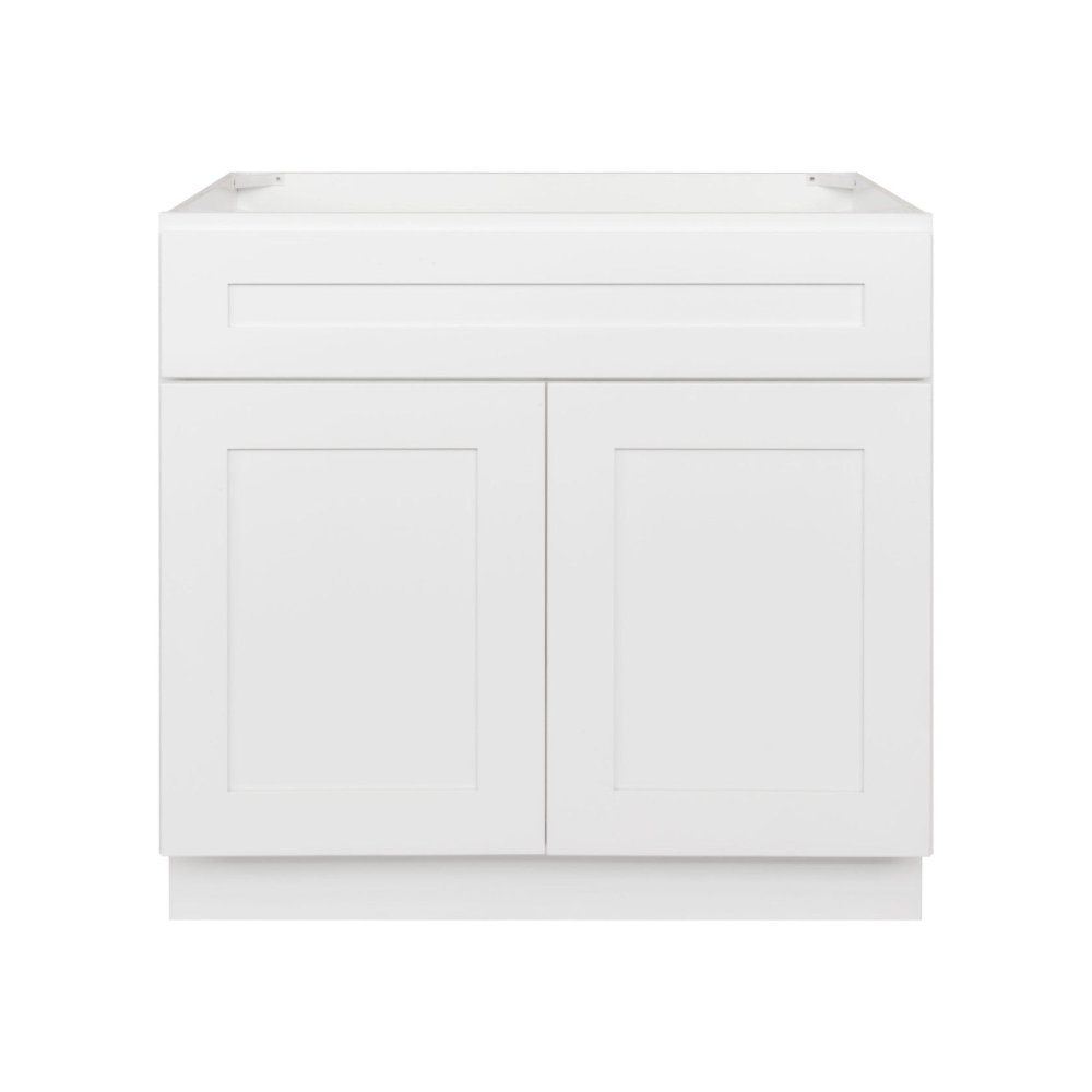 Vanity Sink Base Cabinet 36 x 21 x 34.5 | LessCare Alpina White