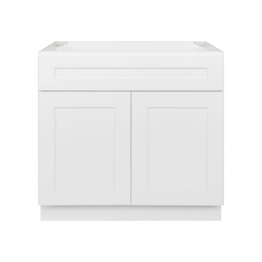 Vanity Sink Base Cabinet 36 x 21 x 34.5 | LessCare Alpina White