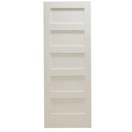 32 in x 96 in Shaker 5-Panel Solid Core Primed MDF Interior Door Slab