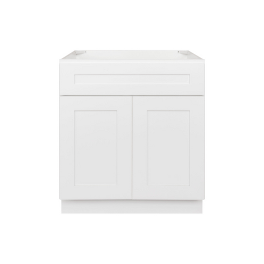 Vanity Sink Base Cabinet 30 x 21 x 34.5 | LessCare Alpina White