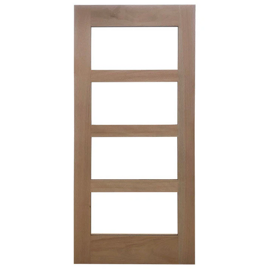 36x80 in. Exterior Mahogany Door Slab | 4 Lite