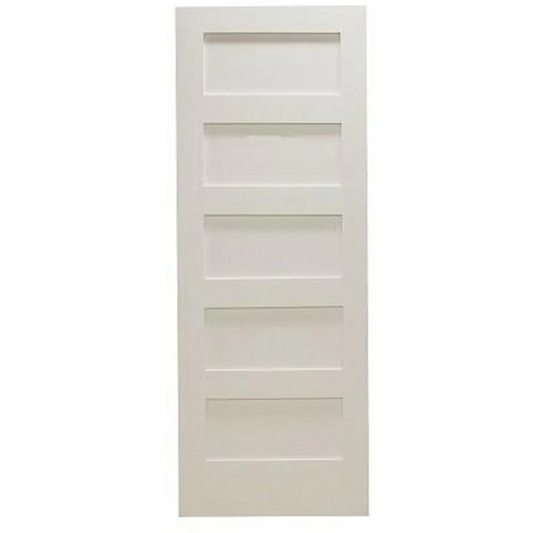 36 in x 96 in Shaker 5-Panel Solid Core Primed MDF Interior Door Slab