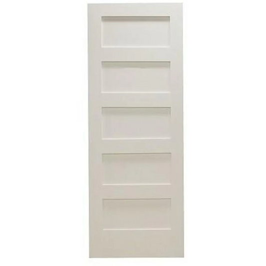 18 in x 96 in Shaker 5-Panel Solid Core Primed MDF Interior Door Slab