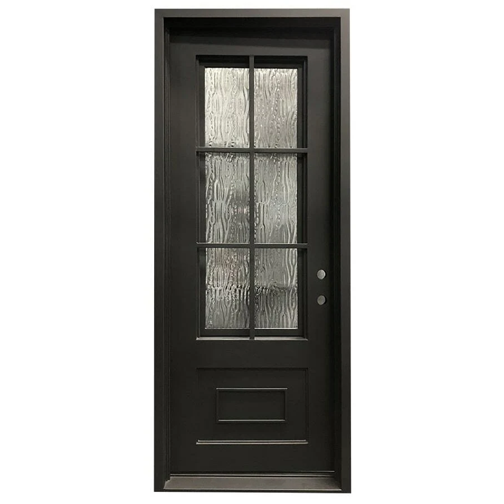 3/0x8/0 6 Lite Exterior Wrought Iron Prehung Door