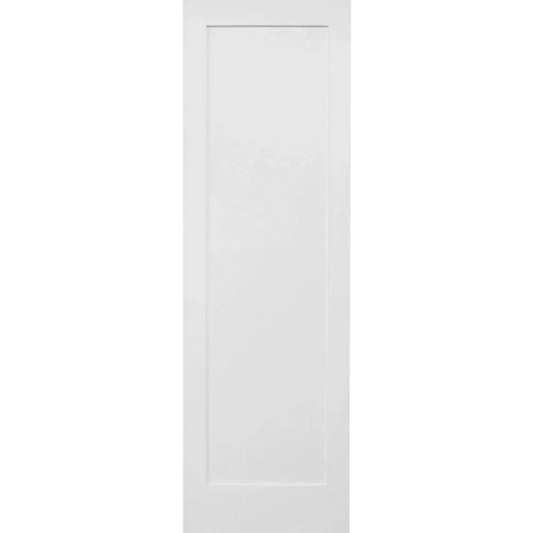 28 in x 80 in White Shaker 1-Panel Solid Core Primed MDF Interior Door Slab