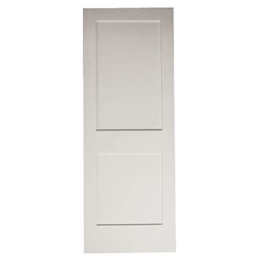30 in x 80 in White Shaker 2-Panel Solid Core Primed MDF Interior Door Slab