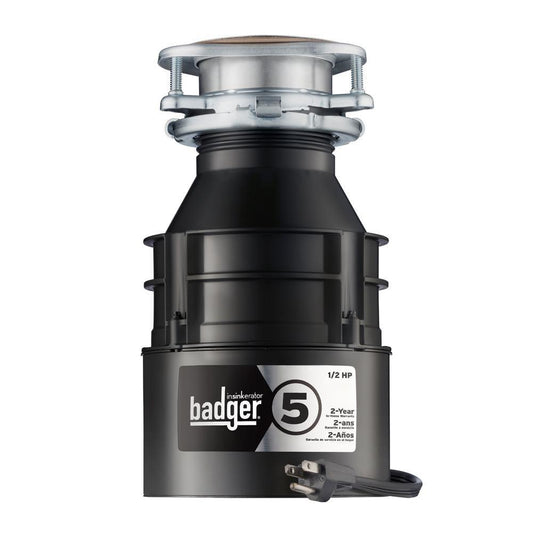 InSinkErator® Badger 5 1/2 hp Continuous Feed Garbage Disposal with Power Cord