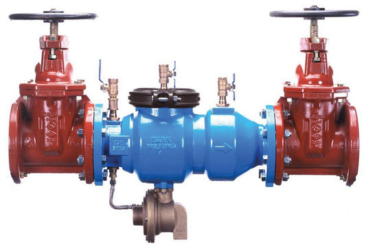 Zurn Wilkins Model 375 10 in. Epoxy Coated Ductile Iron Flanged x Grooved 175 psi Backflow Preventer