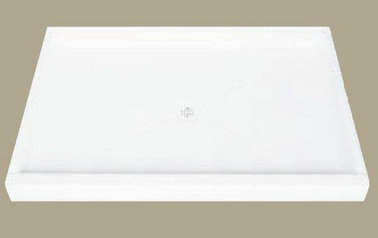 Florestone The Edge 42 in. x 60 in. Shower Base with Center Drain in White