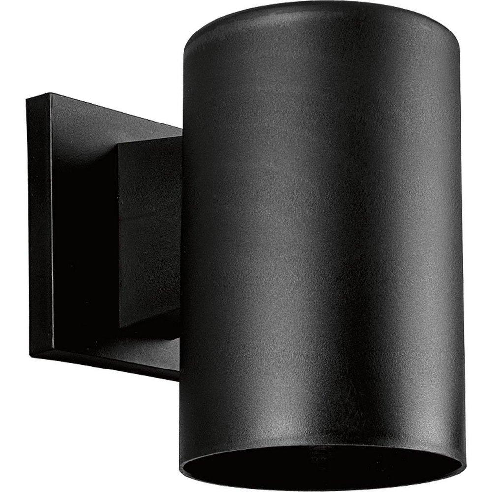 Progress Lighting Cylinder 75 W 1-Light Outdoor Wall Sconces in Black