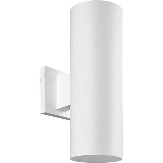 Progress Lighting Cylinder 14 x 7-1/4 in. 75W 2-Light Outdoor Wall Lantern in White
