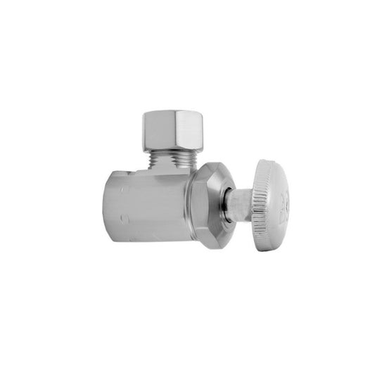 JACLO Model 586 1/2 x 3/8 in. Threaded x OD Tube Oval Angle Supply Stop Valve in Polished Nickel