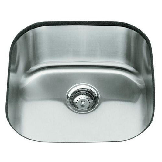 KOHLER Undertone® 19-5/8 in. Undermount Stainless Steel Single Bowl Kitchen Sink
