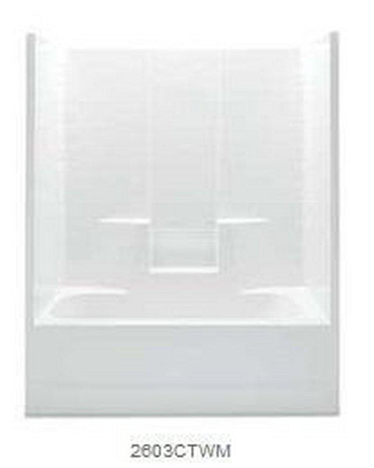Aquatic Everyday 60 in. x 33-1/4 in. Tub & Shower Unit in White with Right Drain