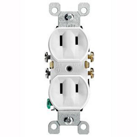 15A 125V Duplex Receptacle in White