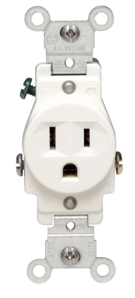15A 125V Single Receptacle in White