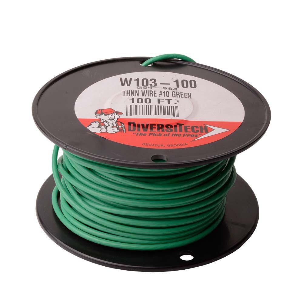 THHN Green Wire Strand 10GA 100 ft.