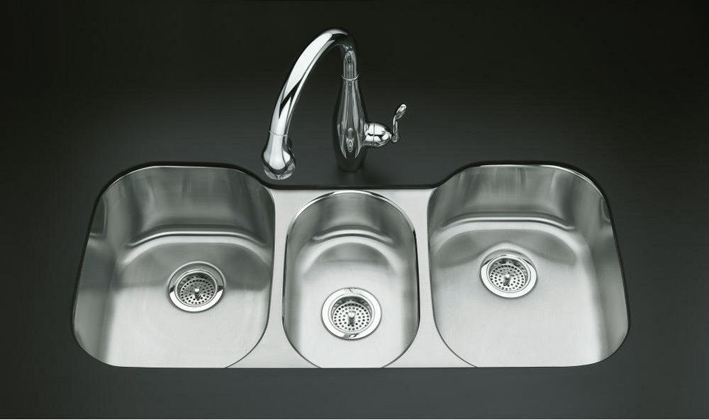 KOHLER Undertone® 41-5/8 in. Undermount Stainless Steel Triple Bowl Kitchen Sink