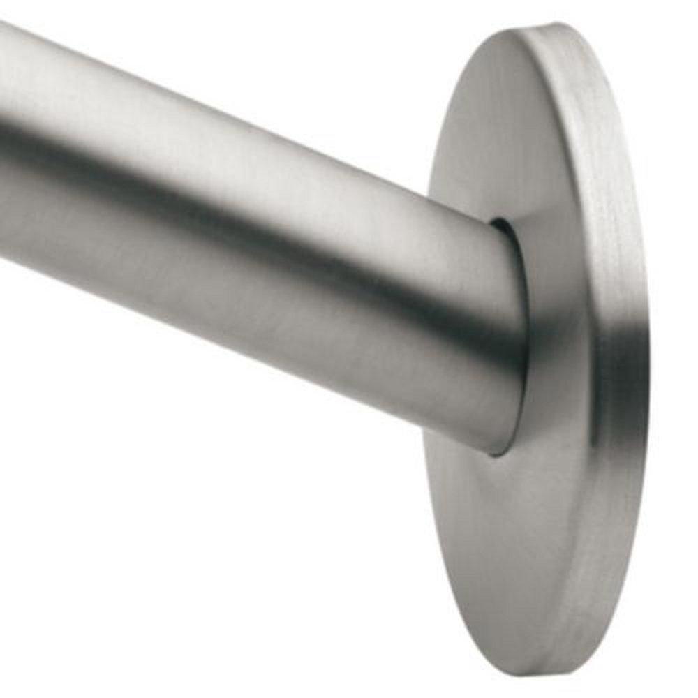 Shower Rod Flange Set in Brushed Stainless Steel