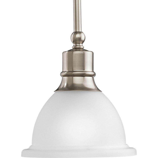 Progress Lighting Madison 45-1/2 in. 100W 1-Light Medium E-26 Incandescent Mini Pendant in Brushed Nickel