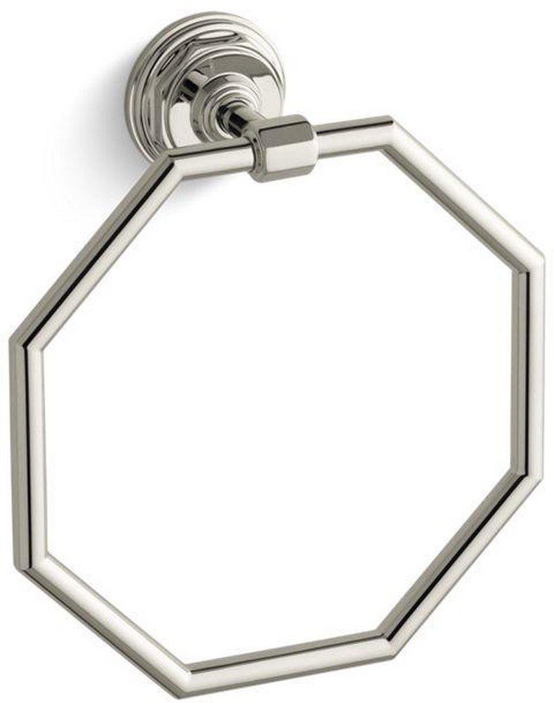 KOHLER Pinstripe® Octagonal Closed Towel Ring in Vibrant Polished Nickel