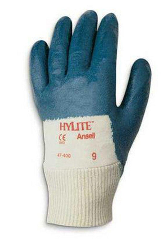 Ansell Occupational Healthcare ActivArmr® HyLite™ Size 9 Nitrile Coated Cotton Automotive and Chemical Resistant Reusable Gloves in Blue