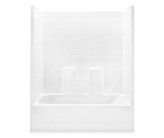 Aquatic Everyday 60 x 30 in. Tile Tub & Shower Unit with Left Drain in White