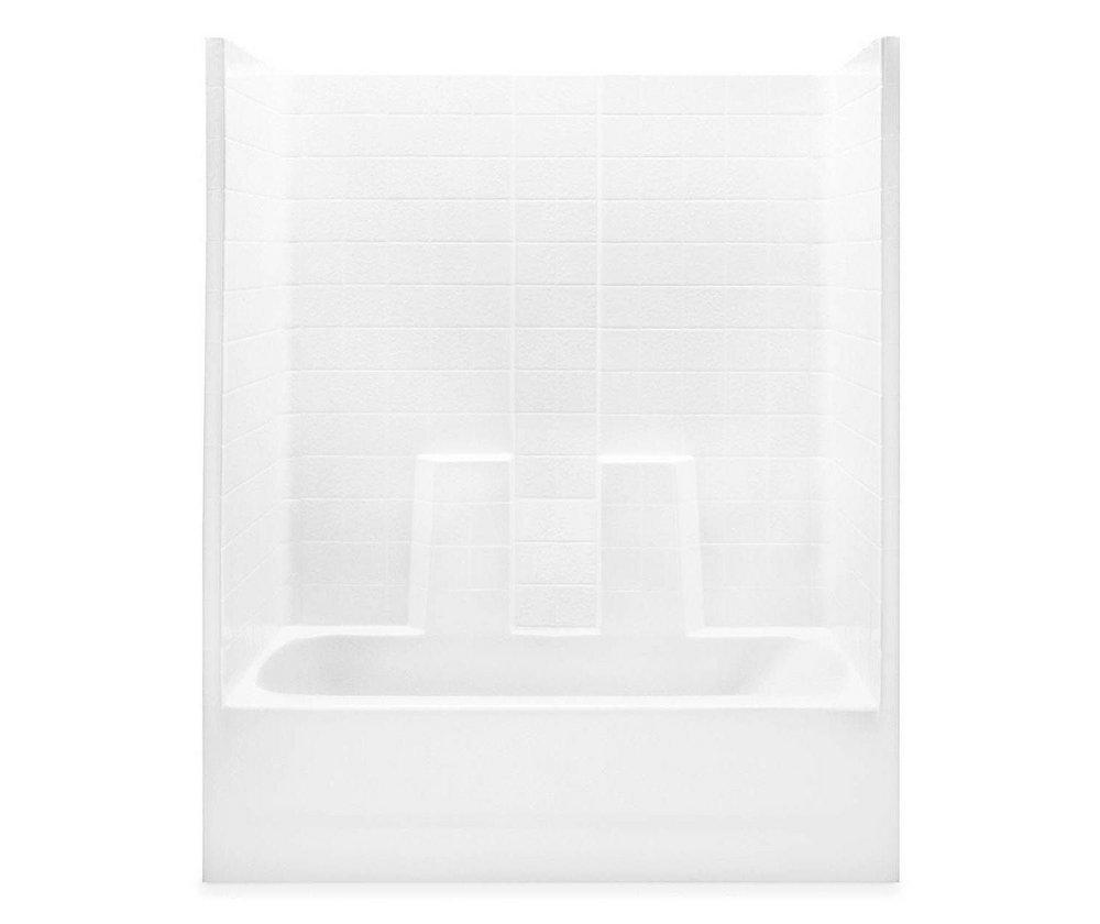 Aquatic Everyday 60 x 30 in. Tile Tub & Shower Unit with Right Drain in White