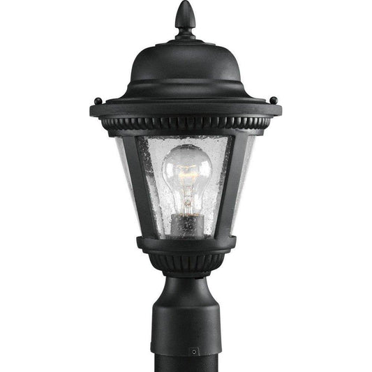 Progress Lighting Westport 16-1/4 in. 100 W 1-Light Medium Post Lantern in Black