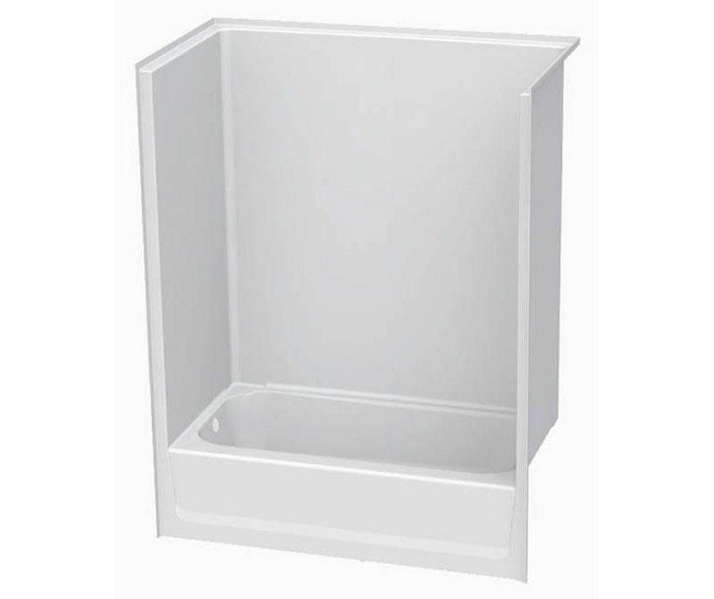 Aquatic Everyday 60 in. x 33-1/4 in. Tub & Shower Unit in White with Right Drain