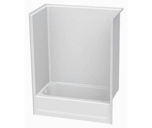 Aquatic Everyday 60 in. x 33-1/4 in. Tub & Shower Unit in White with Right Drain