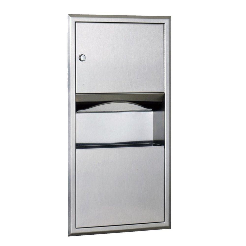 Towel Dispenser Waste Receptacle in Satin Stainless Steel