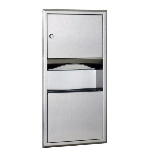 Towel Dispenser Waste Receptacle in Satin Stainless Steel