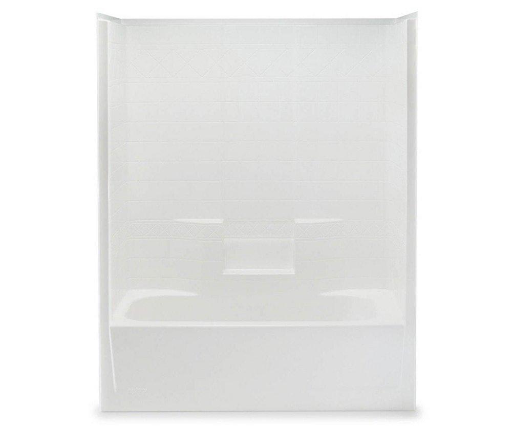 Aquatic Everyday 60 in. x 33-1/4 in. Tub & Shower Unit in White with Left Drain