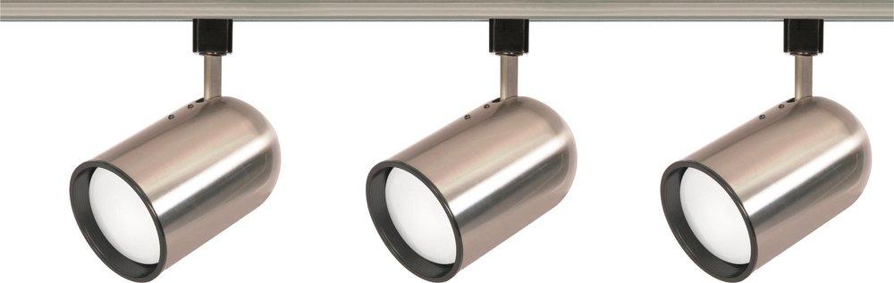 3-Light R30 Bullet Cylinder Track Kit - 4ft Track - Brushed Nickel Finish