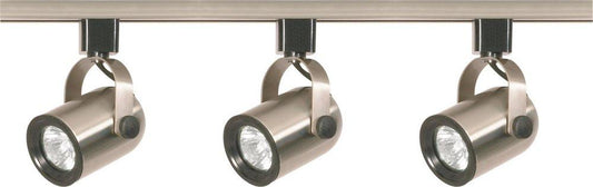 3-Light MR16 Round Back Track Kit - 4ft Track - Brushed Nickel Finish