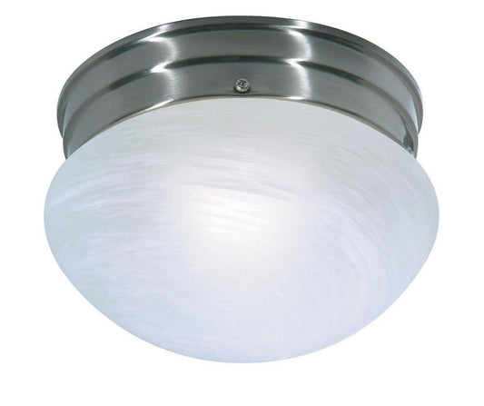 60W 1-Light Medium Base Flush Mount Ceiling Light in Brushed Nickel