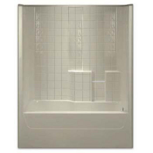 Aquarius Industries Luxury 60 x 32-1/2 in. Tub and Shower Unit in White with Right Drain