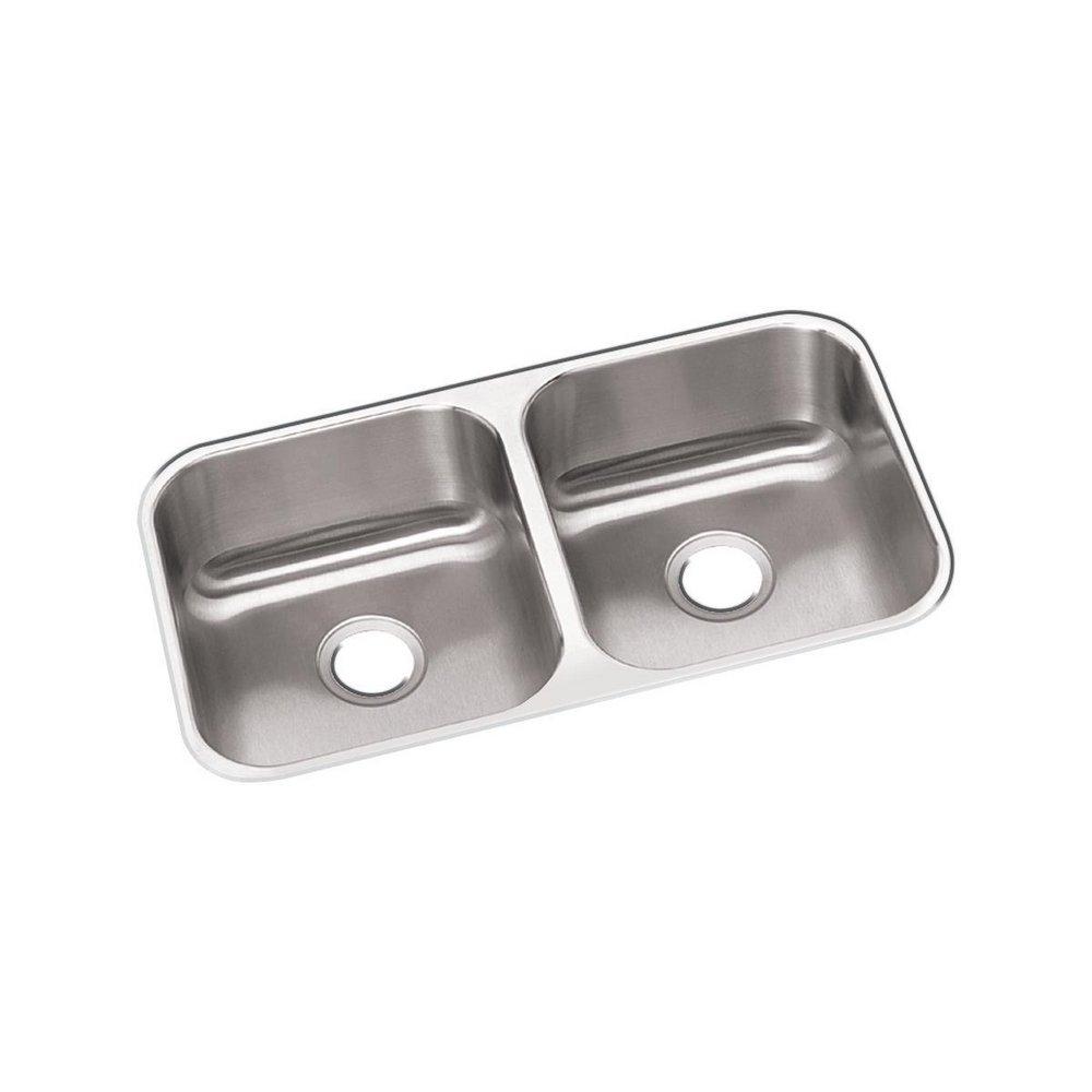 31-3/4 in. Undermount Stainless Steel Double Bowl Kitchen Sink in Radiant Satin