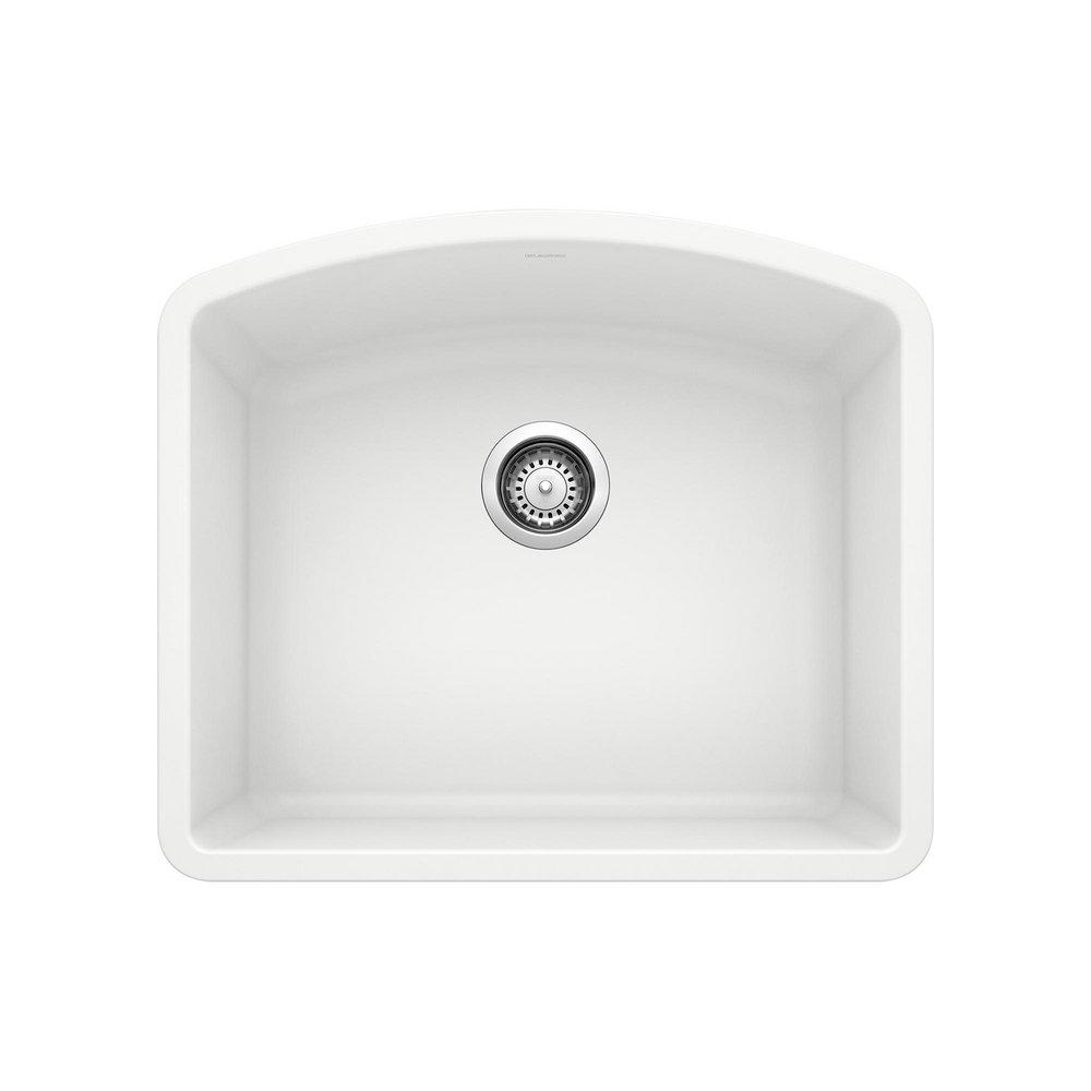 BLANCO Diamond 24 in. Undermount Silgranit Single Bowl Kitchen Sink in White