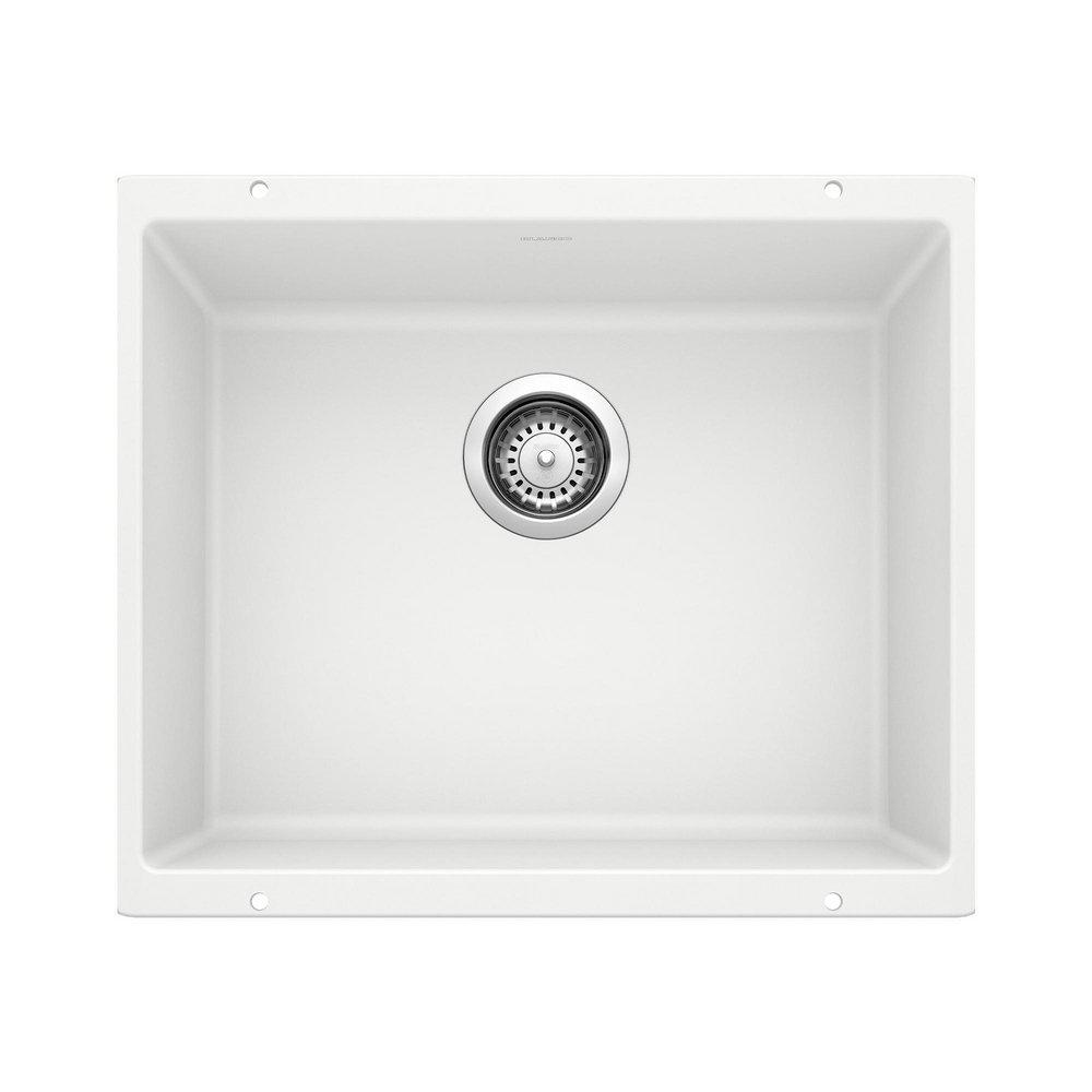 BLANCO Precis 20-7/8 in. Undermount Silgranit Single Bowl Kitchen Sink in White