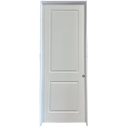 30 in x 96 in White 2-Panel Moulded Smooth Prehung Interior Door